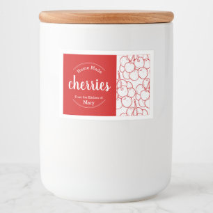 Etiqueta de Comida de Cerejas Caseiras Personalizá