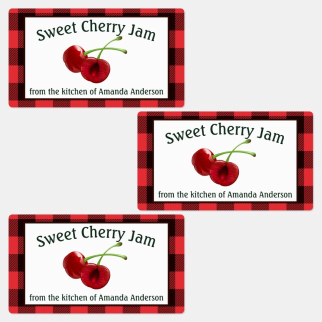 Etiqueta de Comida de Cherry Jam Cherries (Grupo)