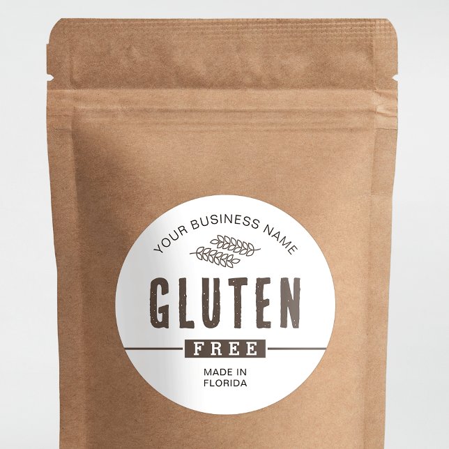 Etiqueta de Comida de docas modernas sem glúten (Use this no gluten product label on any type of product and promote your gluten-free range)