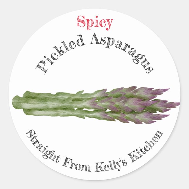 Etiqueta de Comida de Espargos Escolhidos para Emp (Frente)