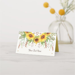 Etiqueta de comida de girassóis rústicos Boho Drea