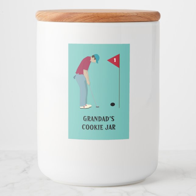 Etiqueta de Comida de Golfe Azul Claro (Frente)