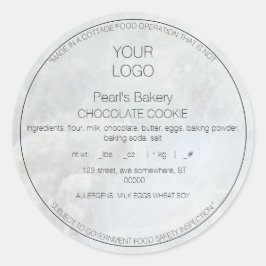 Etiqueta de Comida de Lei de Algodão Simples