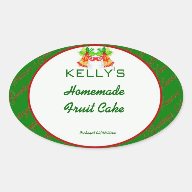 Etiqueta de comida de Natal Verde (Frente)