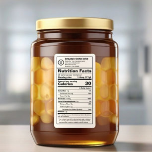 Etiqueta de Comida de nutrição compatível com FDA