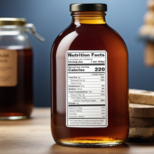 Etiqueta de Comida de Nutrição Personalizada Compa