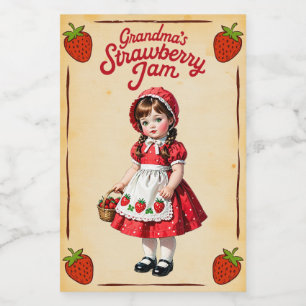 Etiqueta de Comida de Strawberry Jam Vintage