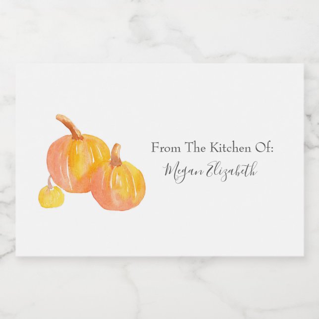 Etiqueta de Comida de Três Abóboras (Rótulo Único)