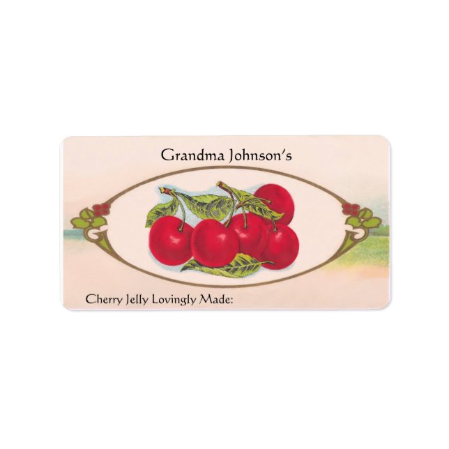 Etiqueta de Comida de Vintage de Nome Personalizad (Frente)