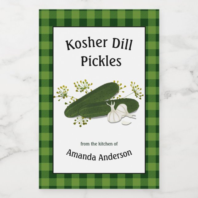 Etiqueta de Comida do Kosher Dill Seleciona a Xadr (Rótulo Único)