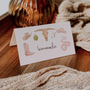 Etiqueta de Comida do Tema da Cowgirl Ocidental