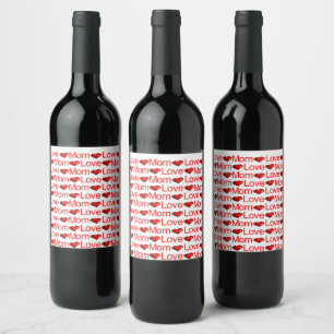 Etiqueta de comida e bebida Ama mamadeira de vinho