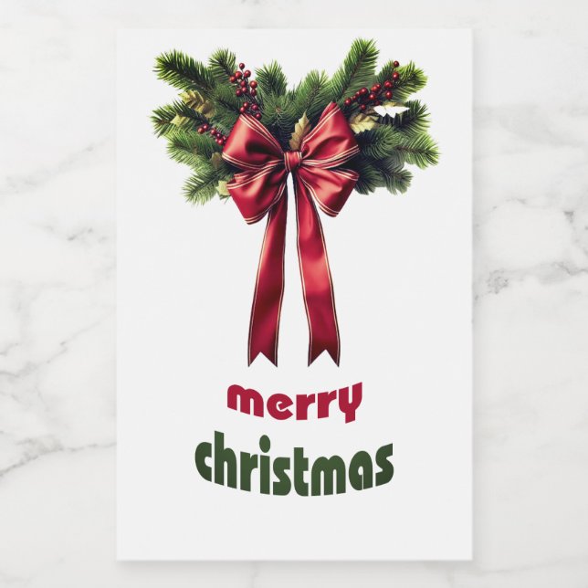 Etiqueta de Comida Feliz de Natal (Rótulo Único)