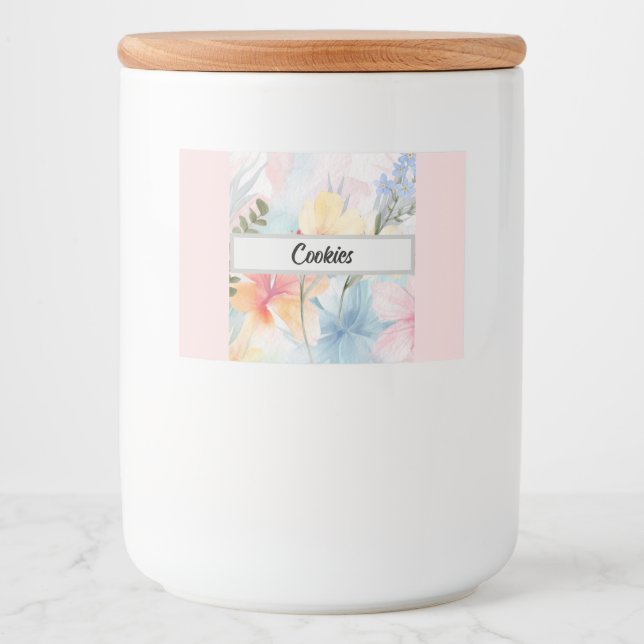 etiqueta de comida pastel de flor personalizada (Frente)