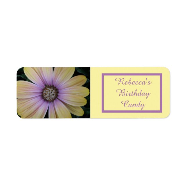 Etiqueta de Comida Personalizada de Daiser Amarelo (Frente)