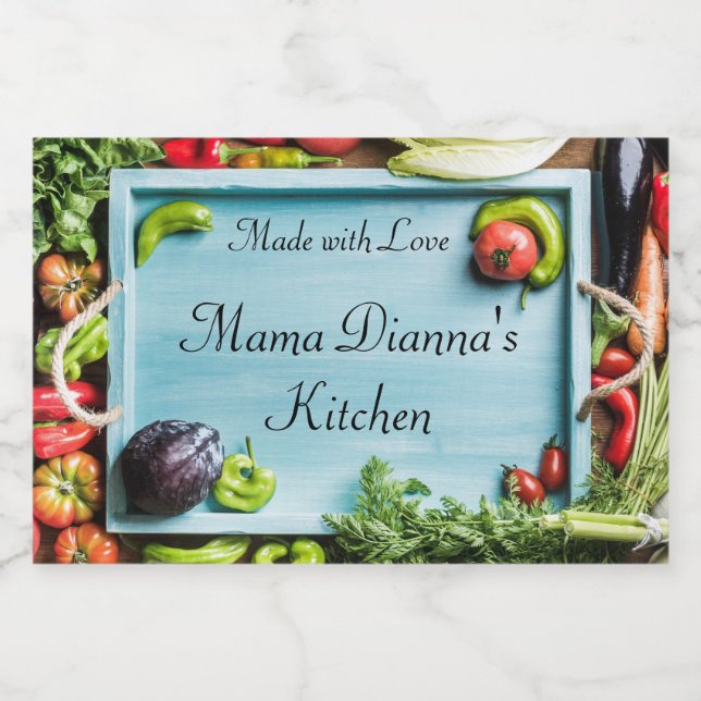 Etiqueta de Comida Personalizada Vegetal (Rótulo Único)