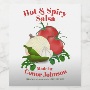 Etiqueta de Comida Salsa Hot e Spicy 3,5" x 4"