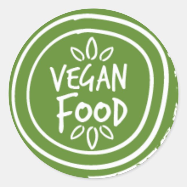 etiqueta de comida verde-rústica do vegan | Produç (Frente)