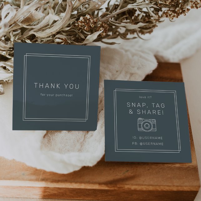 Etiqueta de compartilhamento instantâneo Avery azu (AVERY Dark Navy Blue Snap Tag Share Thank You)
