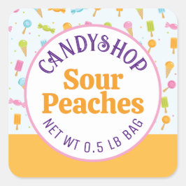 Etiqueta de Compro de cor doce Sorvete laranja