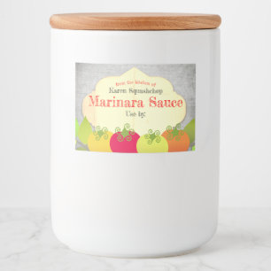 Etiqueta de conserva do molho de tomate de comida 