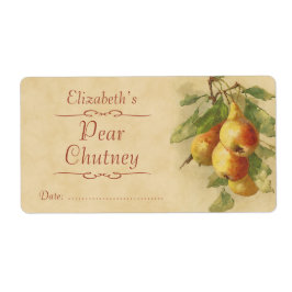 Etiqueta de conservas de pera