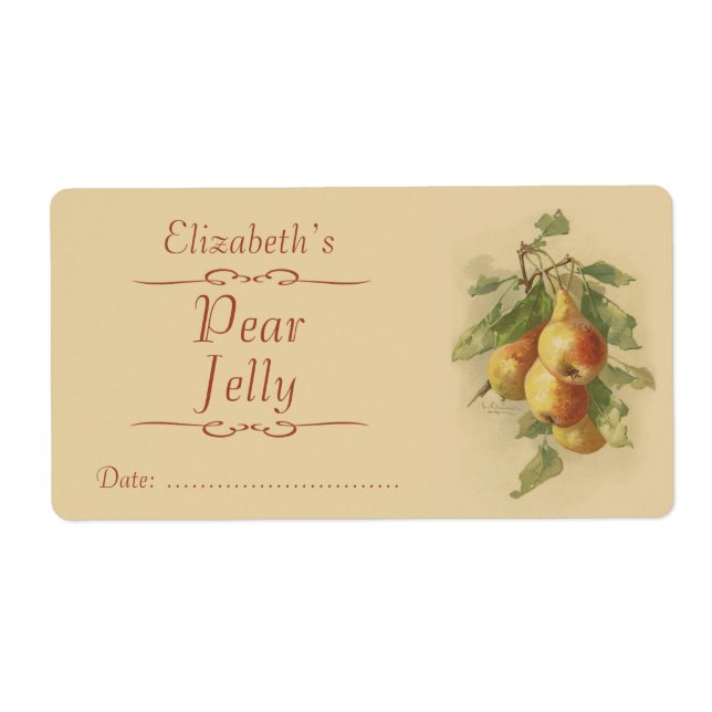 Etiqueta de conservas de pera (Frente)
