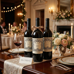 Etiqueta de Convite de Casamento do Castelo Crest 