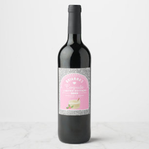 Etiqueta de Coquito para Garota Rosa-Rosa de Prata