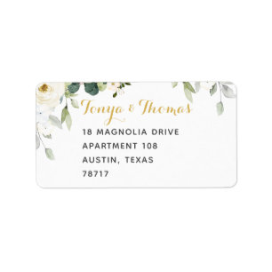 Etiqueta de Correio de Casamento de Pêssego Branc