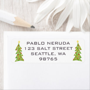 Etiqueta de Correio PERSONALIZADA de Árvores Xmas