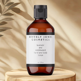 Etiqueta de Cosméticos de Borda Preta com Branco E