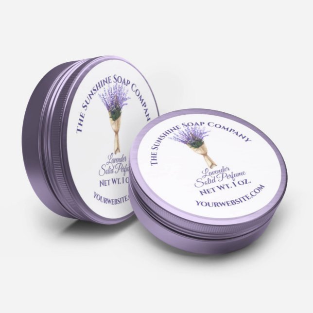 Etiqueta de Cosméticos Florais - Lavanda em Purple (Criador carregado)
