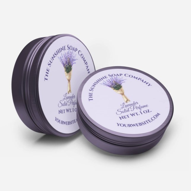 Etiqueta de Cosméticos Florais - Lavanda em Purple (Criador carregado)