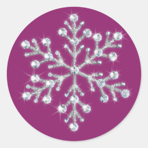 Etiqueta de cristal do floco de neve (magenta)