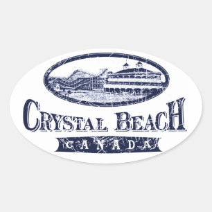 Etiqueta de cristal do Oval de Canadá da praia