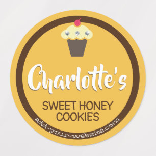 Etiqueta de Cupcake Amarelo-claro-de-mel