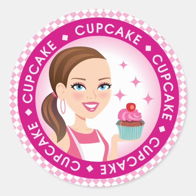 Etiqueta de Cupcake redondo de Cupcake #2 (Frente)