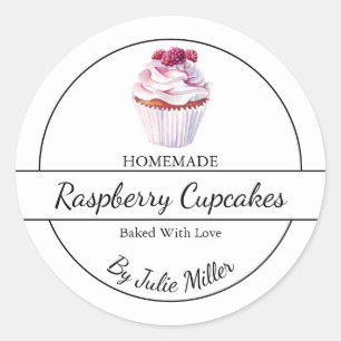 Etiqueta de Cupcakes de framboesa simples