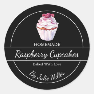 Etiqueta de Cupcakes de framboesa simples
