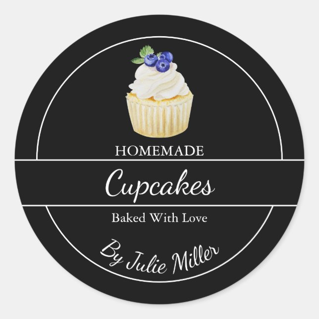 Etiqueta de Cupcakes simples caseiros (Frente)