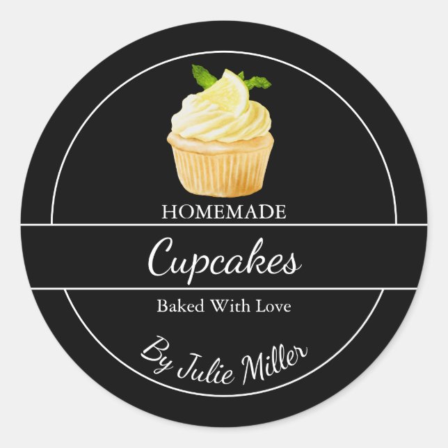 Etiqueta de Cupcakes simples caseiros (Frente)