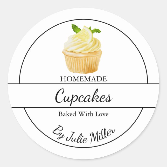 Etiqueta de Cupcakes simples caseiros (Frente)