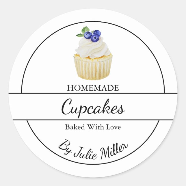Etiqueta de Cupcakes simples caseiros (Frente)