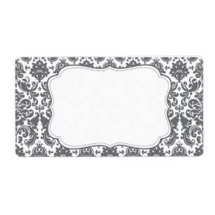 Etiqueta de Damasco Elegante