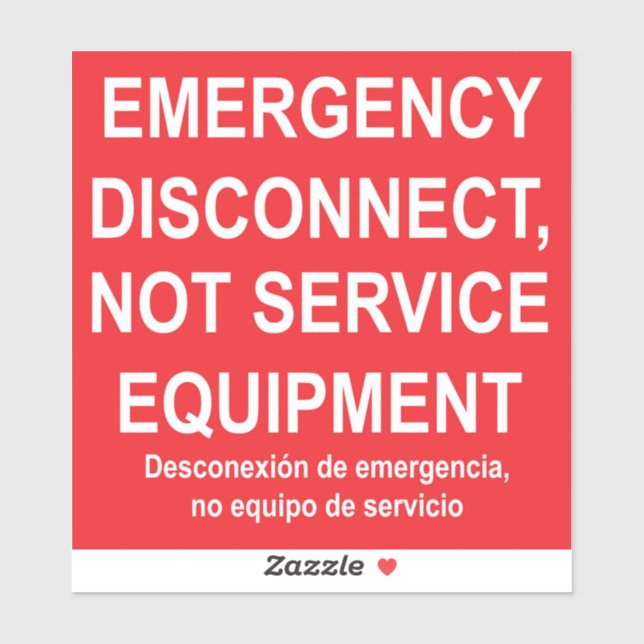 Etiqueta de Desconexão de Emergência com Legendas  (Folha)