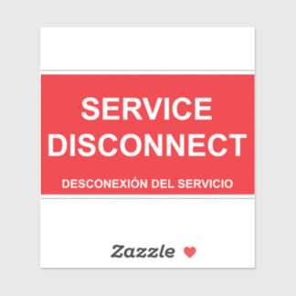 Etiqueta de Desconexão de Serviço com Legendas em