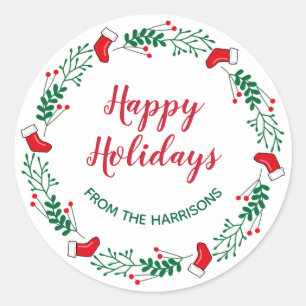 Etiqueta de Design de Wreath de Natal