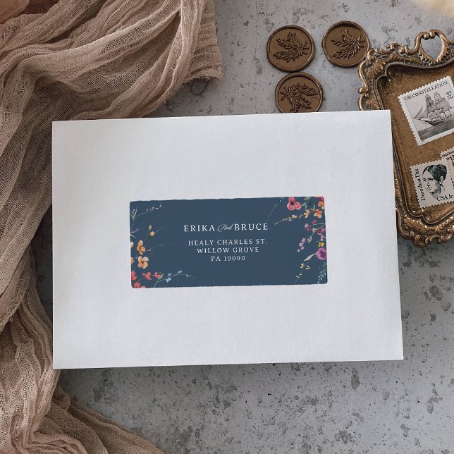 Etiqueta de Devolução de Casamento Floral Botânico (Criador carregado)