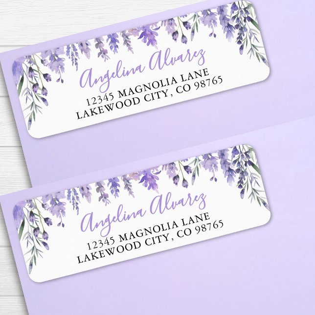 Etiqueta de Devolução de Chuveirinho de Noiva Lilá (Lavender Purple Bridal Shower label )
